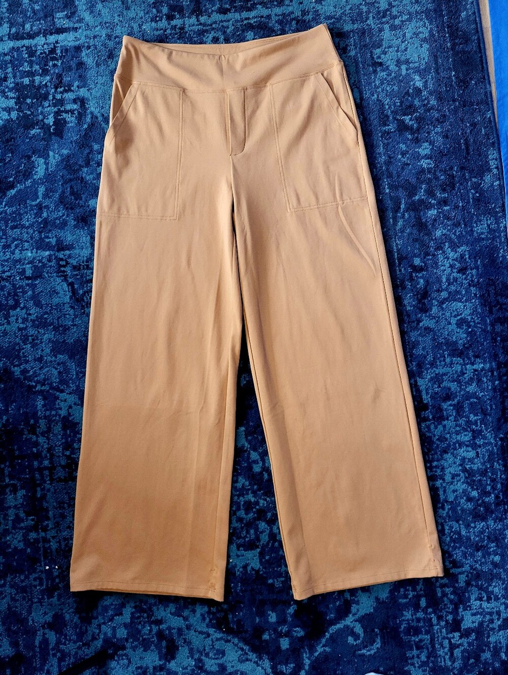 G4Free Large Yoga Pants 29" inseam Wide Leg Mid Rise Burnt Sugar Light Brown